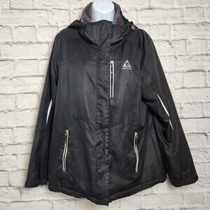 Gerry Coat Womens Size Large Black Detachable Hood NO LINER (TINY FLAW)